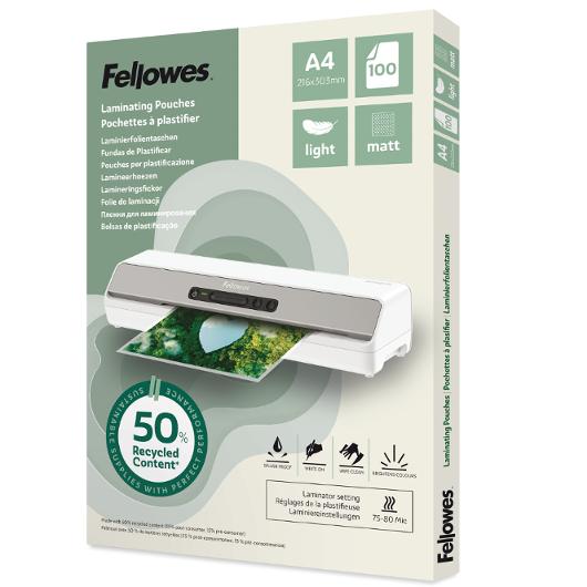 Laminat FELLOWES A4 75-80mic matt 100/fp