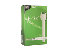 Sporks papper sked/gaffel 160mm 100/fp - Primmeshiper