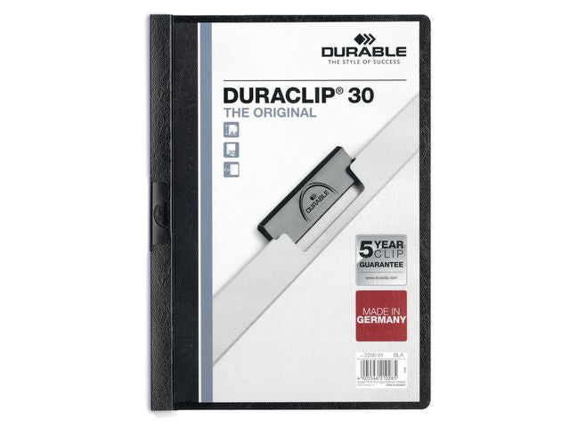 Klämmapp Duraclip 2200 A4 3mm svart - Primmeshiper