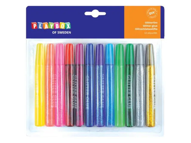 Glitterlim 12 färger - Primmeshiper