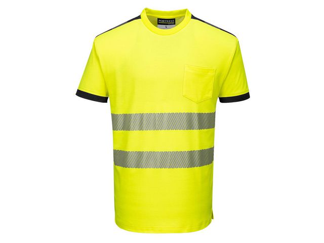 T-shirt varsel PW T181 kl2 gul 3XL - Primmeshiper