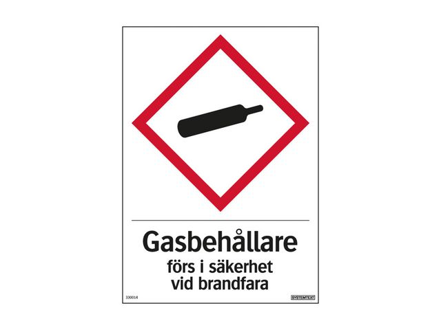 Skylt Gasbehållare 210x297mm - Primmeshiper