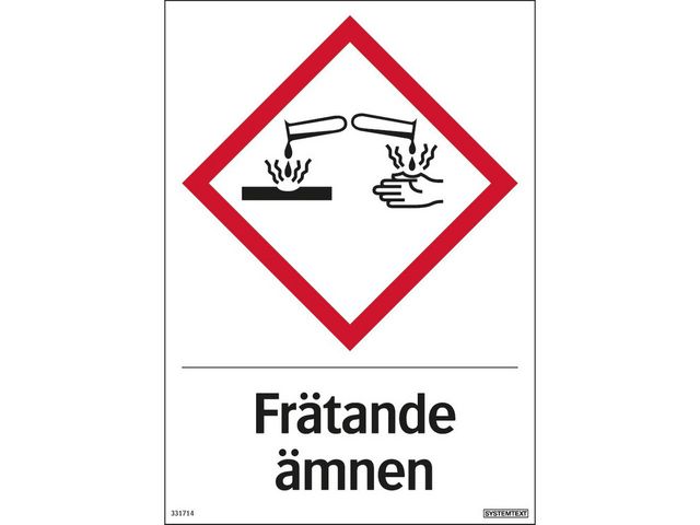 Skylt Frätande ämnen 210x297mm - Primmeshiper