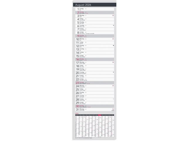 Stor Bordskalender Elegant 2026 Primmeshiper