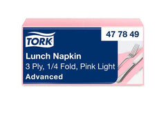 Servett TORK Lunch 3-lags ljrosa 150/fp Primmeshiper