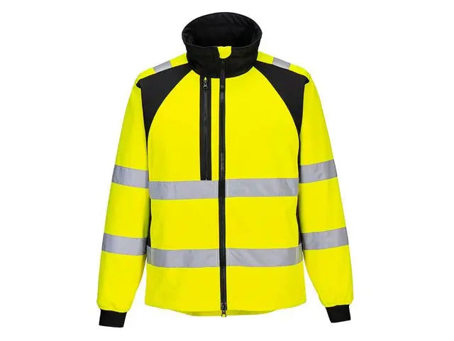 Varselsoftshell PW CD875 Kl 2/3 gul L Primmeshiper