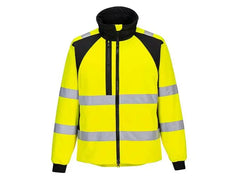 Varselsoftshell PW CD875 Kl 2/3 gul 3XL Primmeshiper
