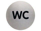 Skylt WC DURABLE 83mm borstat stål - Primmeshiper