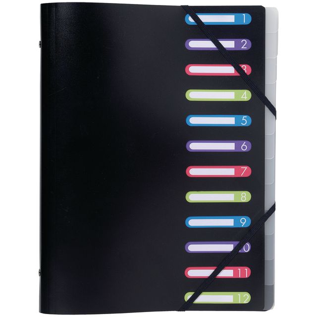 Sorteringsmapp EXACOMPTA PP 12-flik svar Primmeshiper