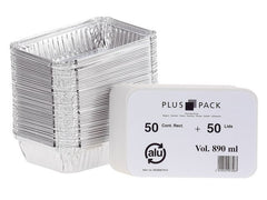Aluminiumform inkl. lock 890ml 50/fp - Primmeshiper