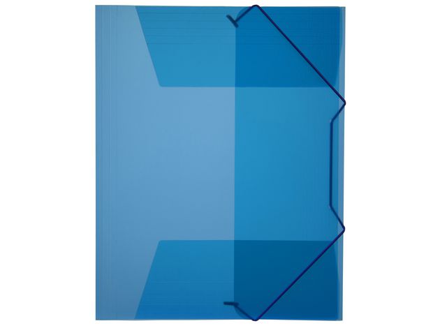 Gummibandsmapp plast 3-kl A4 transp/blå - Primmeshiper