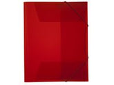 Gummibandsmapp plast 3-kl A4 transp/röd - Primmeshiper