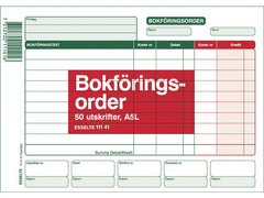 Blankett bokföringsorder A5L 50 blad - Primmeshiper
