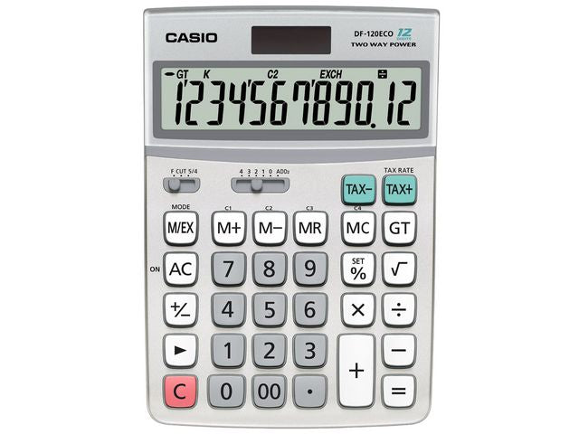 Bordsräknare CASIO DF-120ECO grå - Primmeshiper