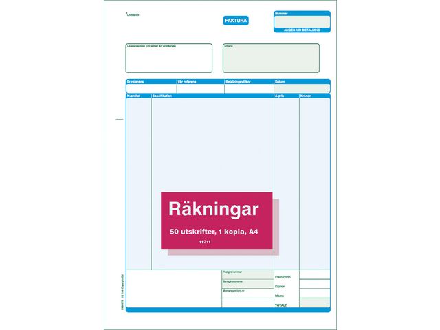 Blankett faktura A4 2x50 blad - Primmeshiper