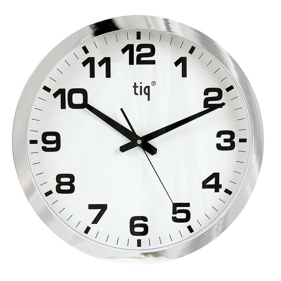Väggur TIQ Ø40cm silver tystgående - Primmeshiper
