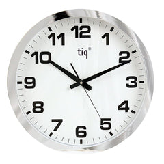Väggur TIQ Ø40cm silver tystgående - Primmeshiper