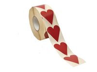 Etikett hjärta röd 40x48mm 1000/RL - Primmeshiper