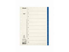 Pappregister Servo A4 1-10 blå flik - Primmeshiper