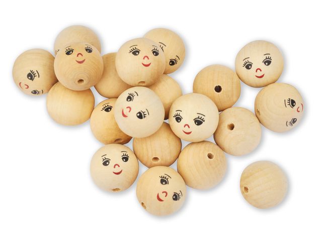 Träkulor ansikten 30 mm 20/fp - Primmeshiper