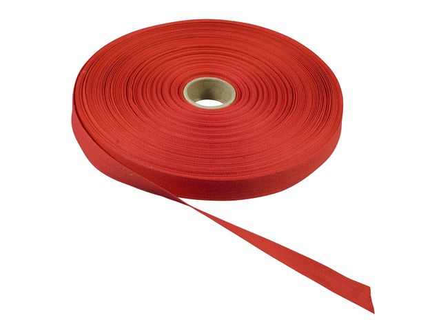Bomullsband 50mx13mm röd - Primmeshiper