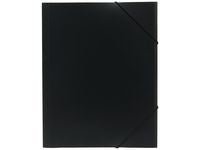 Gummibandsmapp plast 3-klaff A4 svart - Primmeshiper