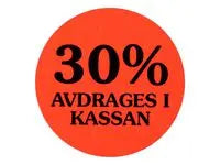 Etikett 30% avdrages i kassan 2000/RL - Primmeshiper