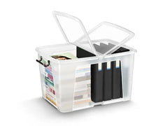 Plastlåda STRATA 65L klar med lock PP - Primmeshiper