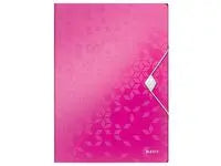 Gummibandsmapp LEITZ WOW 3-kl A4 PP ceri - Primmeshiper