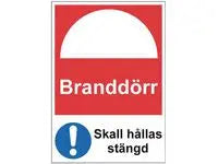 Skylt Branddörr A4 Aluminium - Primmeshiper