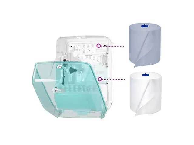 Dispenser TORK W6 Tvättstat. turkos/vit - Primmeshiper