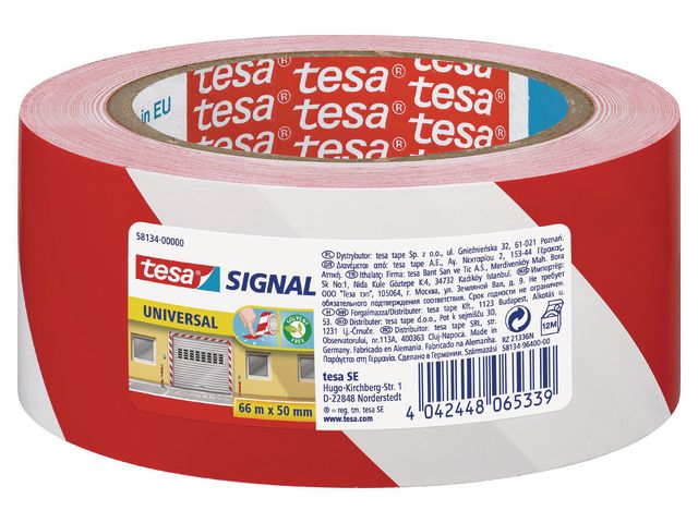 Golvmarkering TESA Sign.50mmx66m röd/vit - Primmeshiper