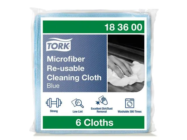 Microfiberduk TORK 30,5x30,5cm blå 6/fp - Primmeshiper