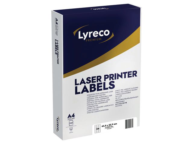 Etikett LYRECO 63,5x33,9mm 6000/fp Primmeshiper