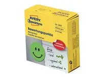 Etikett AVERY SMILEY 19mm grön 250/fp - Primmeshiper