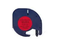 Tape plast 12mmx4m svart på röd - Primmeshiper