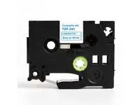 Tape 18mm TZe-243 blå på vit - Primmeshiper