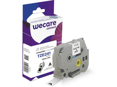 Tape WECARE 18mm TZe-241 Svart på Vit - Primmeshiper