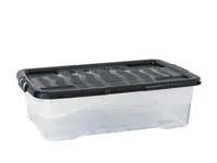 Plastlåda STRATA 30L klar med lock PP - Primmeshiper
