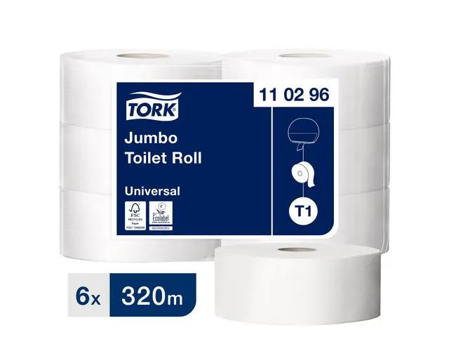 Toalettpapper TORK Uni T1 2-lag 6/fp - Primmeshiper
