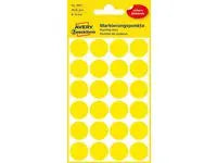 Färgkodningsprick AVERY Ø18mm gul 96/fp Primmeshiper