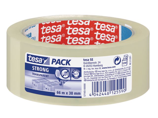 Packtejp TESA Strong 38mmx66m klar - Primmeshiper