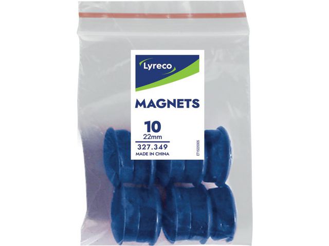 Magnetknappar LYRECO 22mm blå 10/fp - Primmeshiper