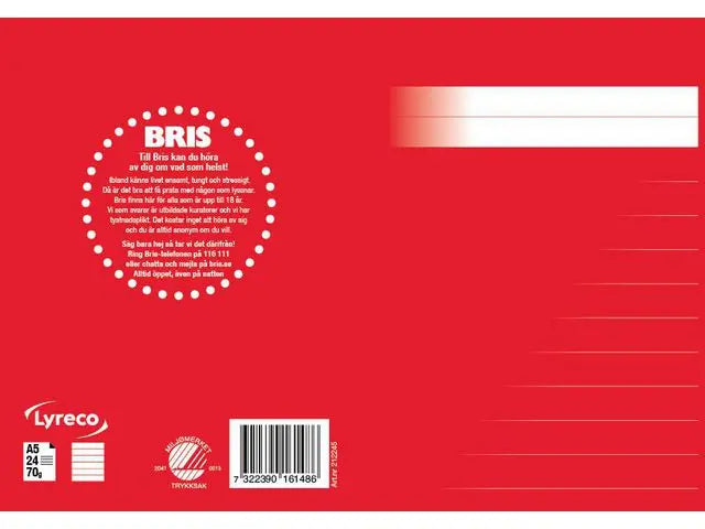 Skrivhäfte A5 linjerat 14,5mm röd - Primmeshiper