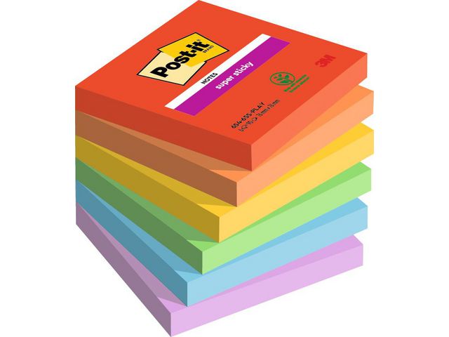 Notes POST-IT SS Playful 76x76 6/fp - Primmeshiper