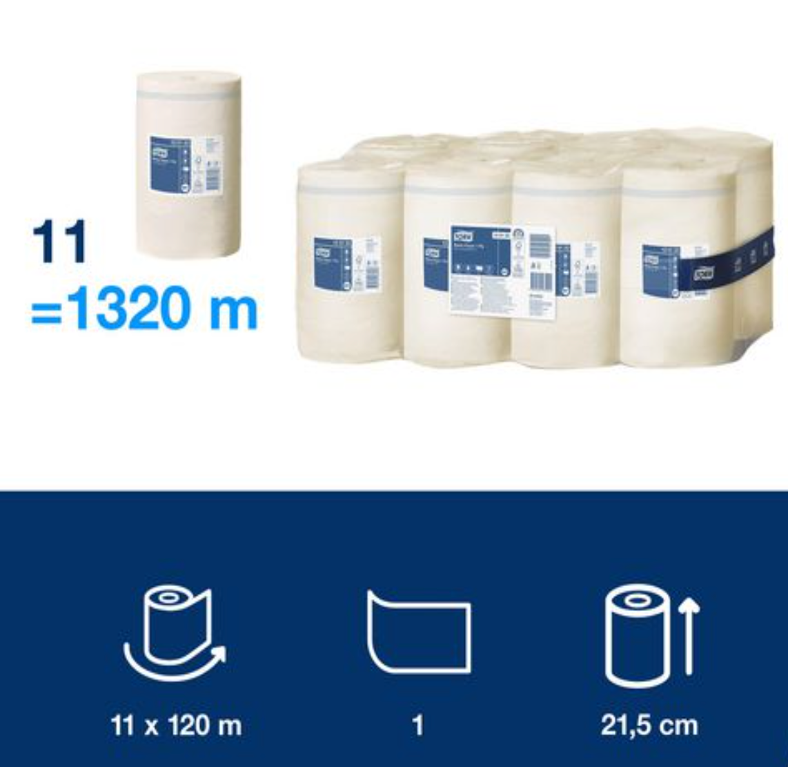 Torkrulle TORK Uni M1 1-lag vit 120m - Primmeshiper