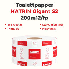 Toalettpapper KATRIN Gigant S2 200m12/fp