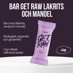 Bar GET RAW Licorice och Almond 42g