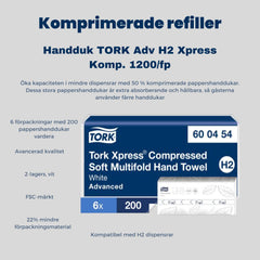 Handduk TORK H2 compressed 1200/fp