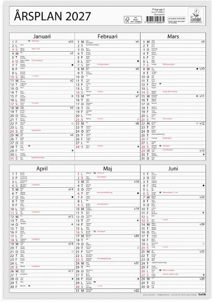 Väggkalender Årsplan 2027